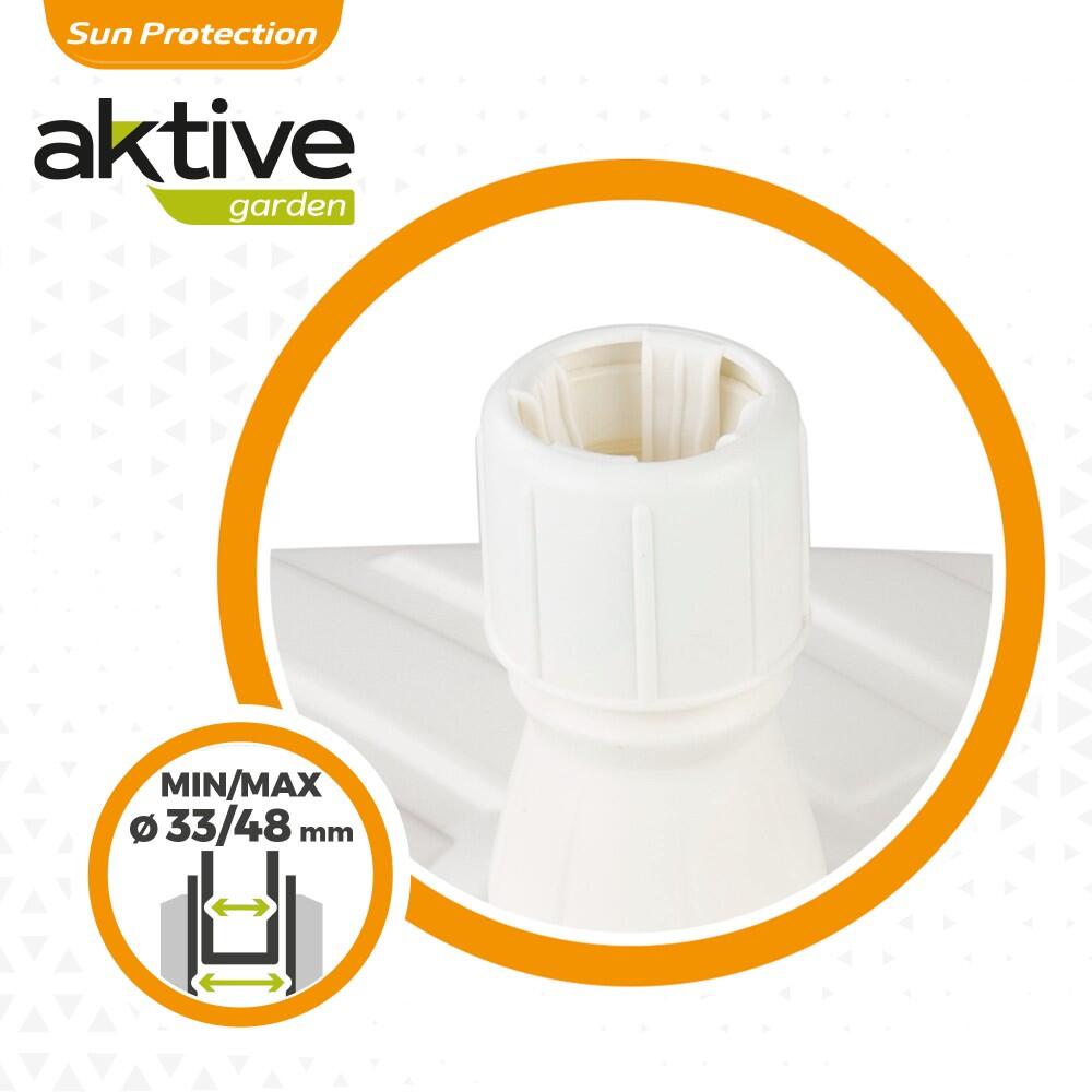 Base para guarda-sol quadrado branco Ø33-48 mm Aktive 5/7