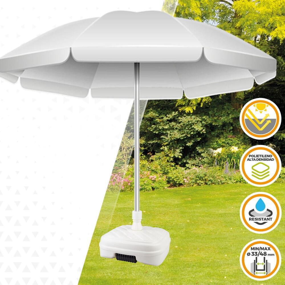 Base para guarda-sol quadrado branco Ø33-48 mm Aktive 2/7