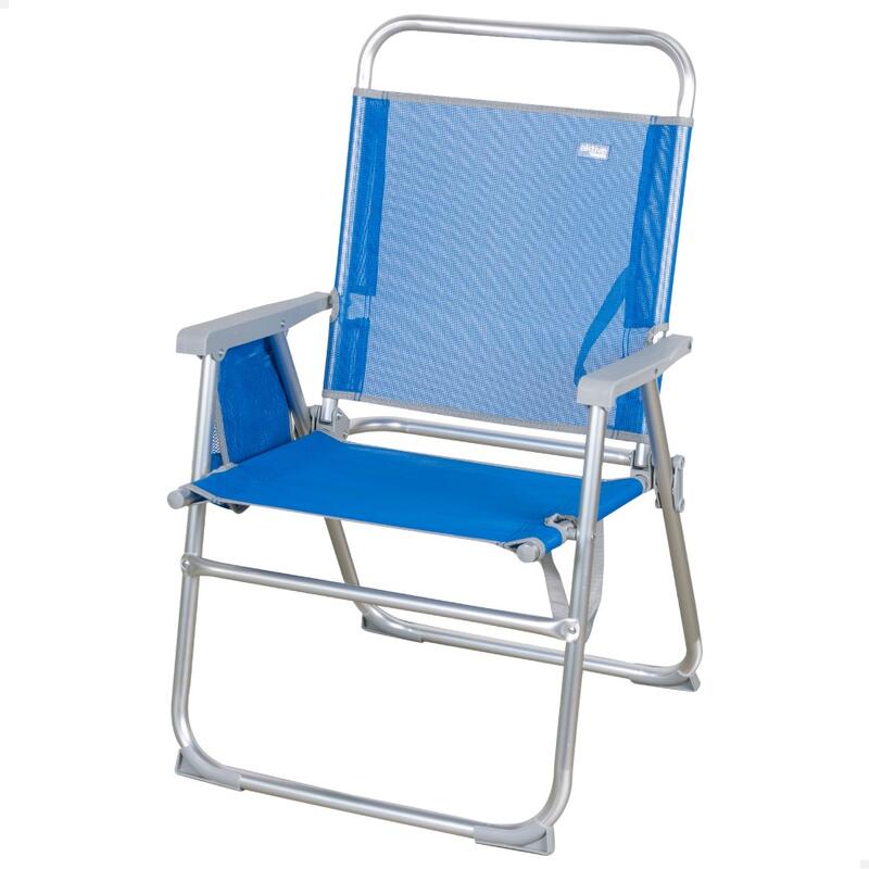 Cadeira de praia dobrável fixa azul Aktive Beach