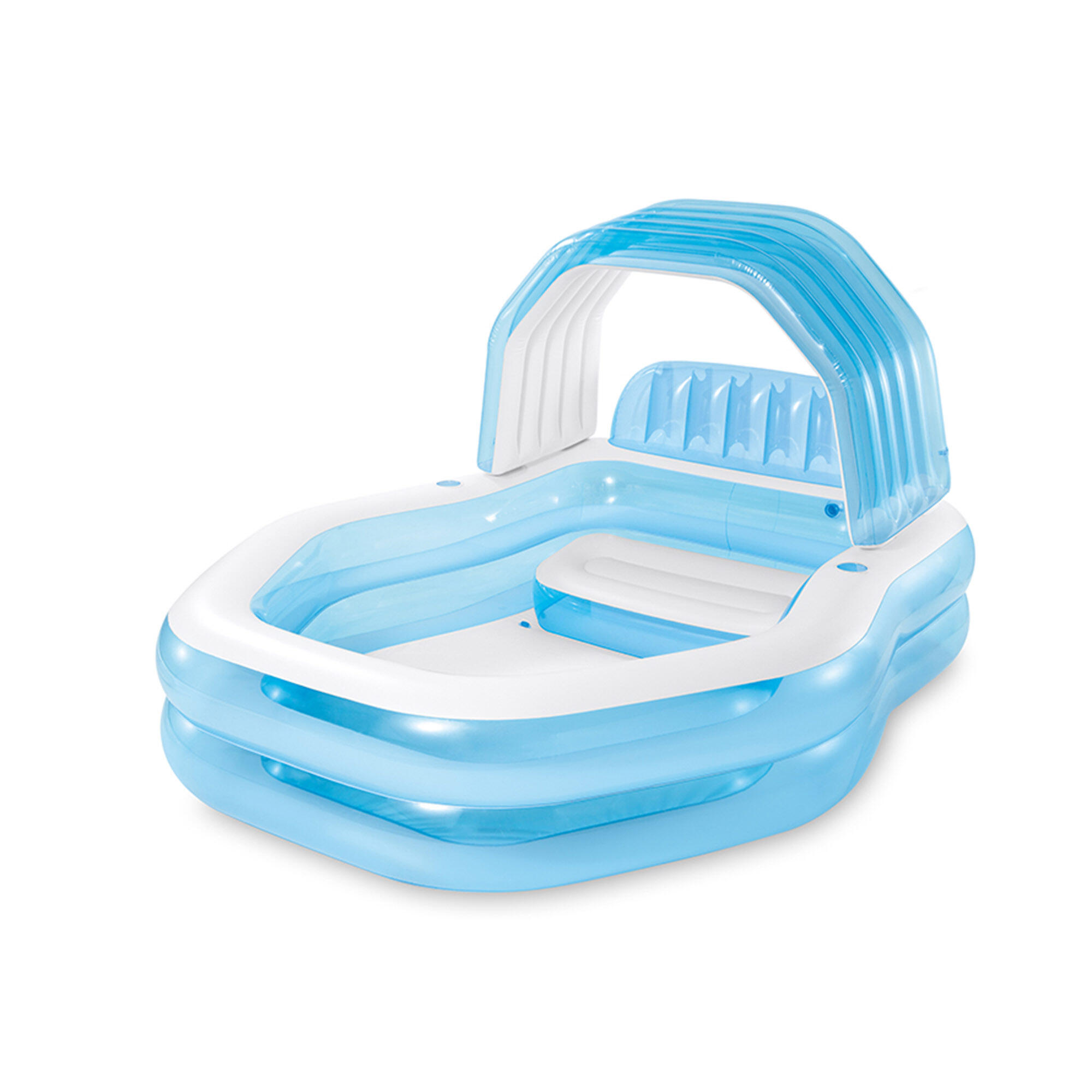 Piscina inflável para crianças azul c/poltrona e toldo 229x191x135 cm INTEX