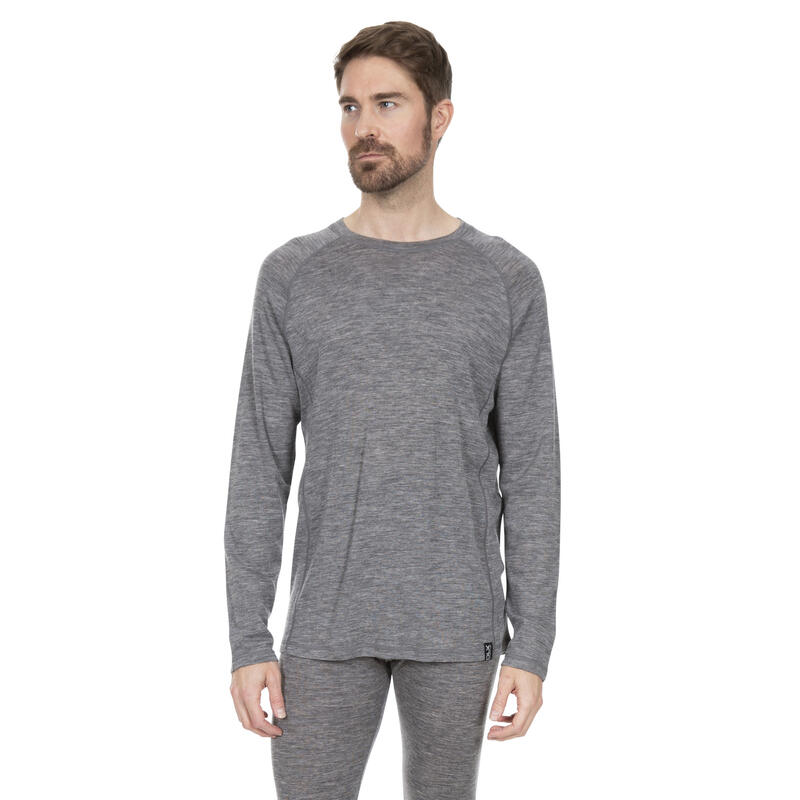 Heren Wexler Merino Base Layer Top (Donkergrijs mergel)