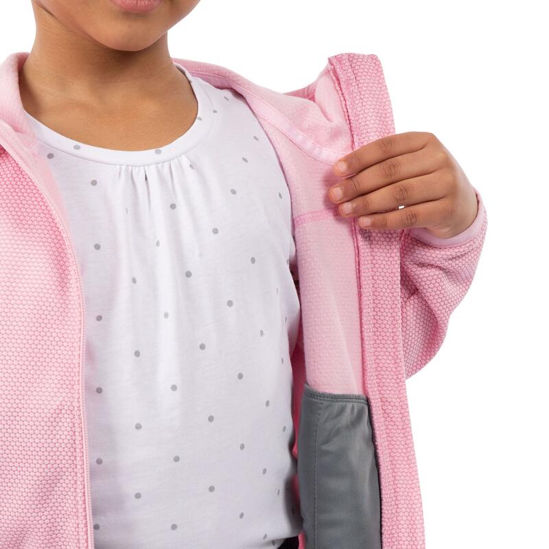 Kinder/Kinder fleece jas met prachtige streep (Lichtroze)