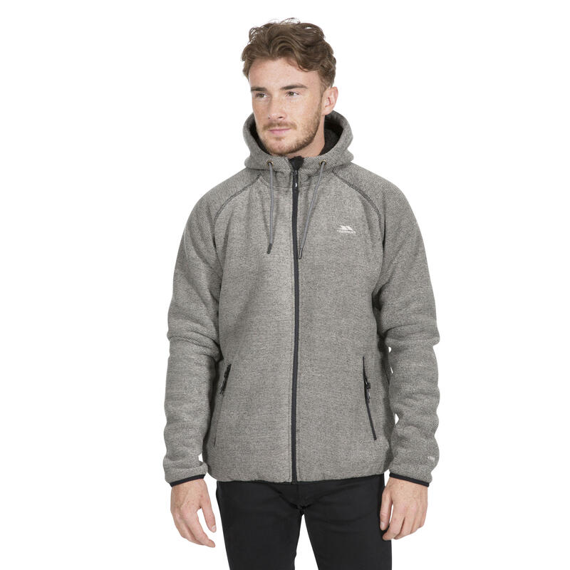 Fleecejacke Vetiver mit Kapuze Herren Latte meliert