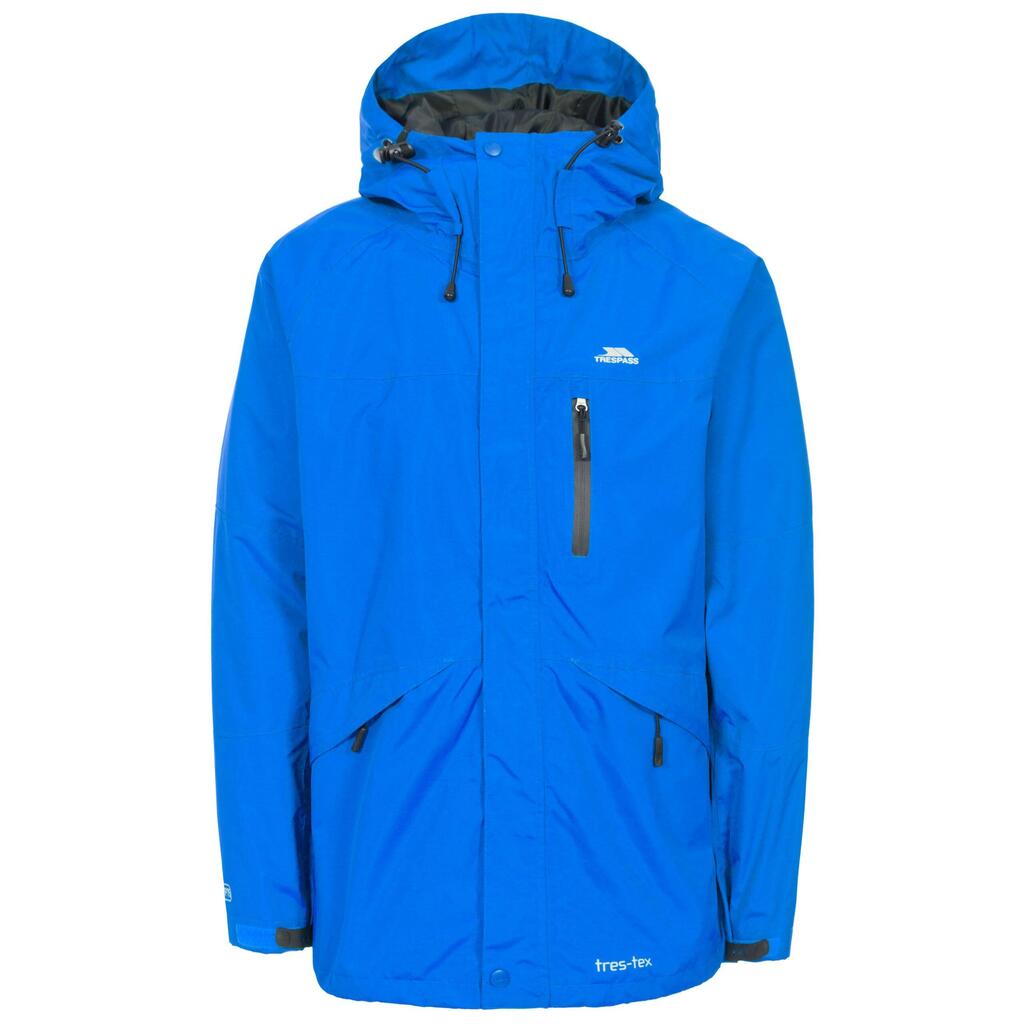 Mens Corvo Hooded Full Zip Waterproof Jacket/Coat (Blue)