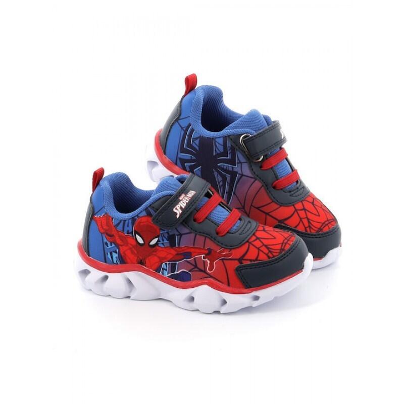 Scarpe bambino spider-man con luci - blu/rosso