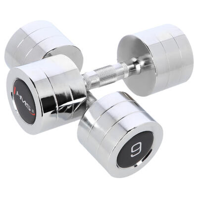 Chroom dumbbell set - 2 x 9 kg