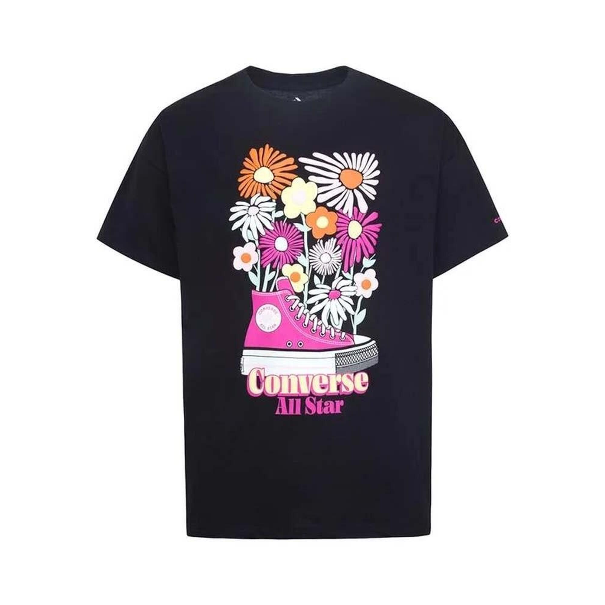 T-shirt ragazza converse graphic - nero