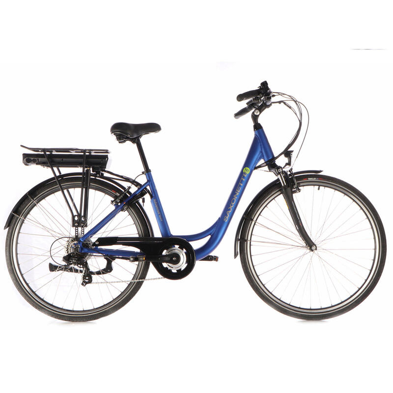 Elektrisches Damenrad Advanced Sport, 50 cm, 7 Gang, blau
