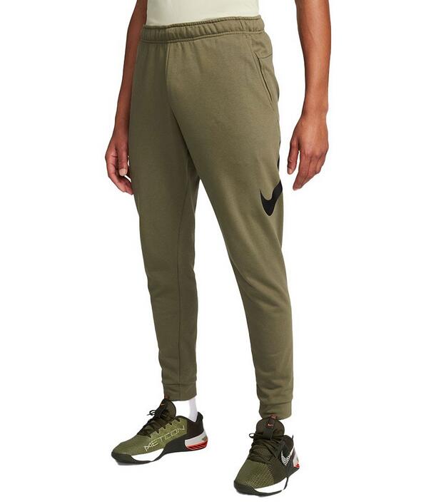 Pantalone uomo nike dri fit tapered swoosh verde militare