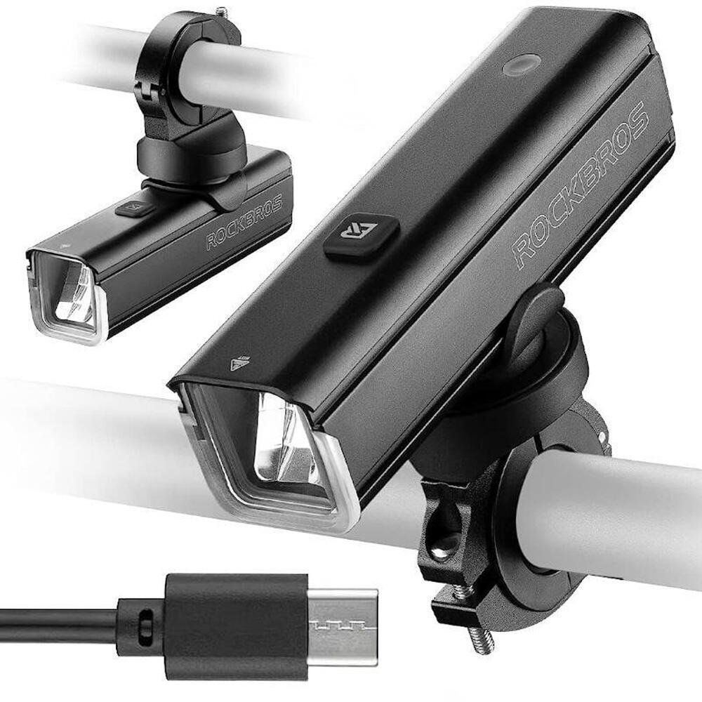 Rockbros 24610002001 front bike light 1000 lm + usb-c - usb-a cable