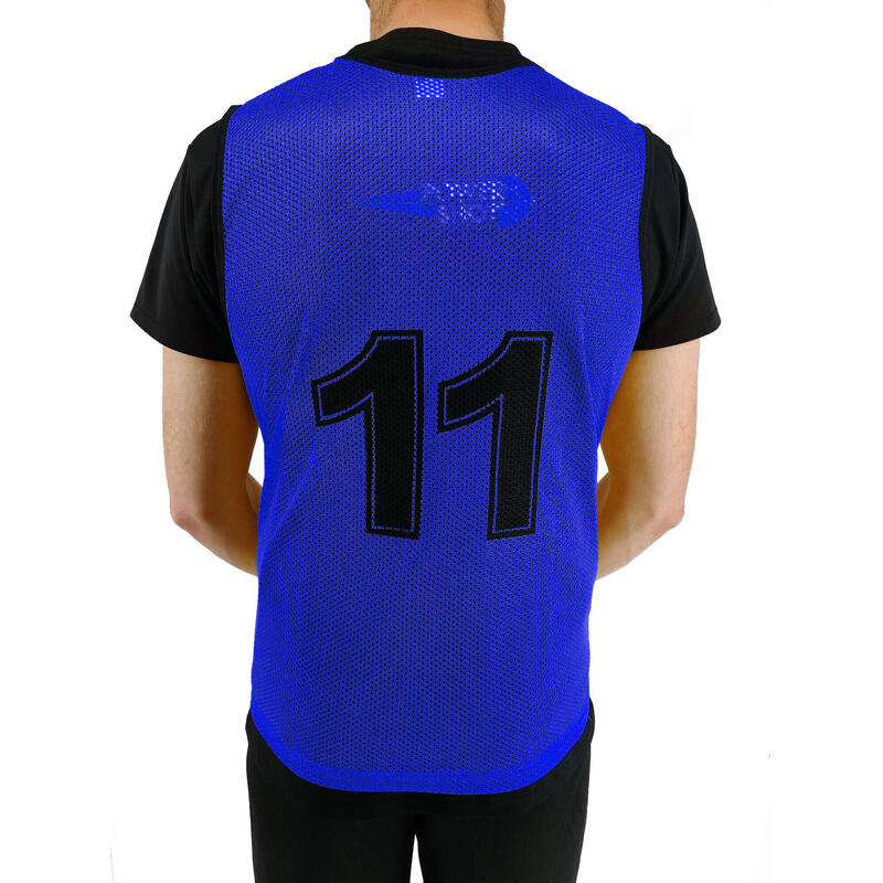 Set van 11 Chasubles genummerd 1 tot 11 - Blauw - Kinderen