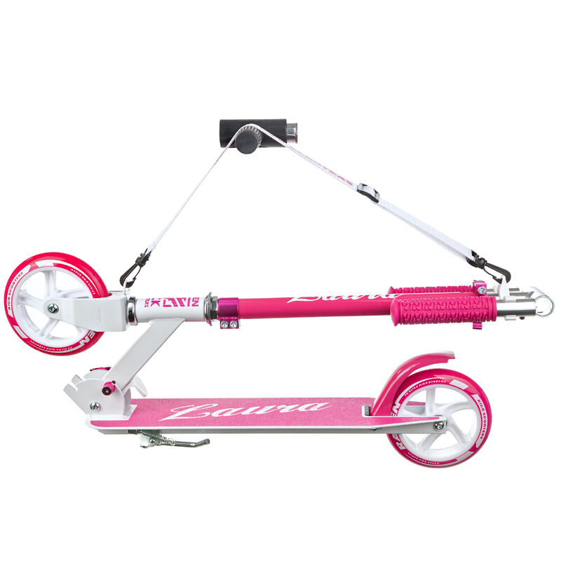 Scooter plegable 145mm Laura Rosa/Blanco