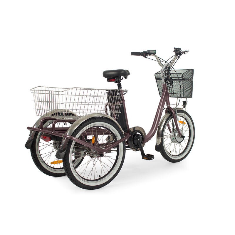 Triciclo Elétrico para adultos - Rodars Eureka Bronce Morado - Bat. 370Wh