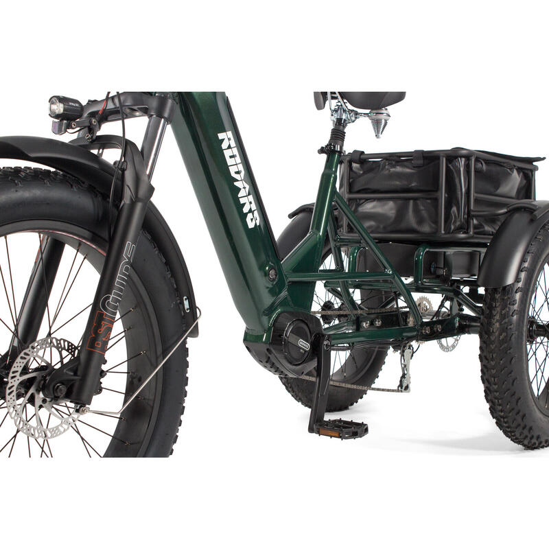 Triciclo Elétrico motor central - Rodars Artemis Verde Metalizado - Bat. 480Wh