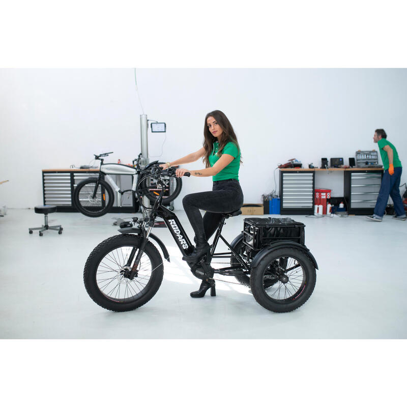 Triciclo Elétrico motor central - Rodars Artemis Verde Metalizado - Bat. 480Wh