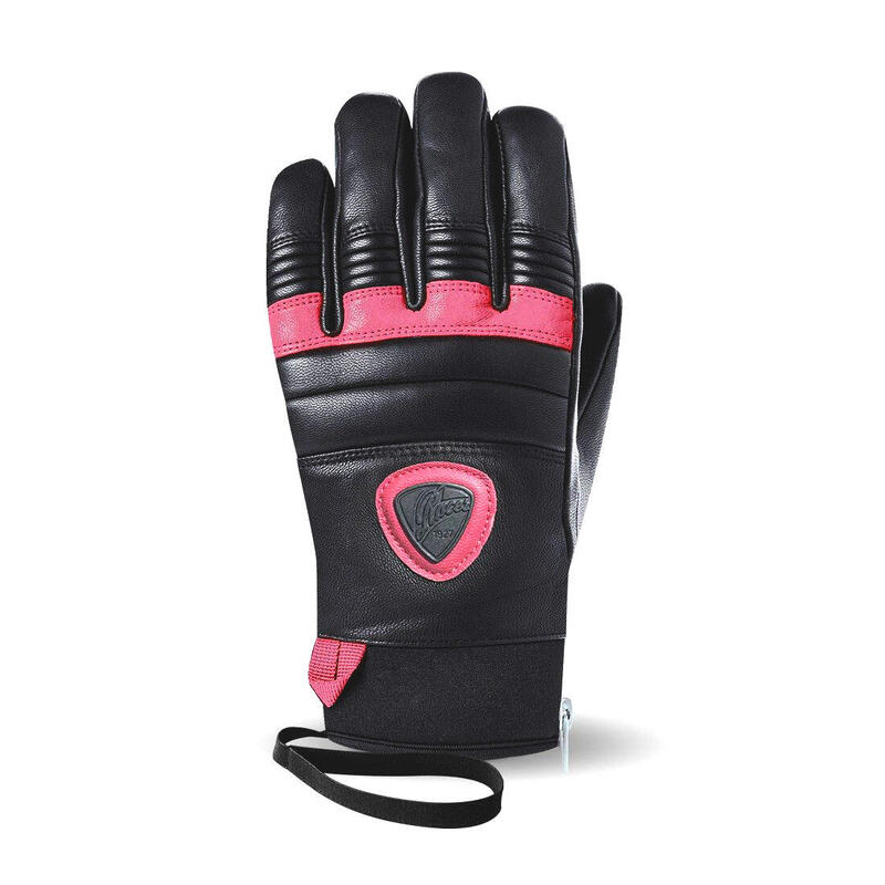 90 LEATHER F - GANTS SKI Noir/rose