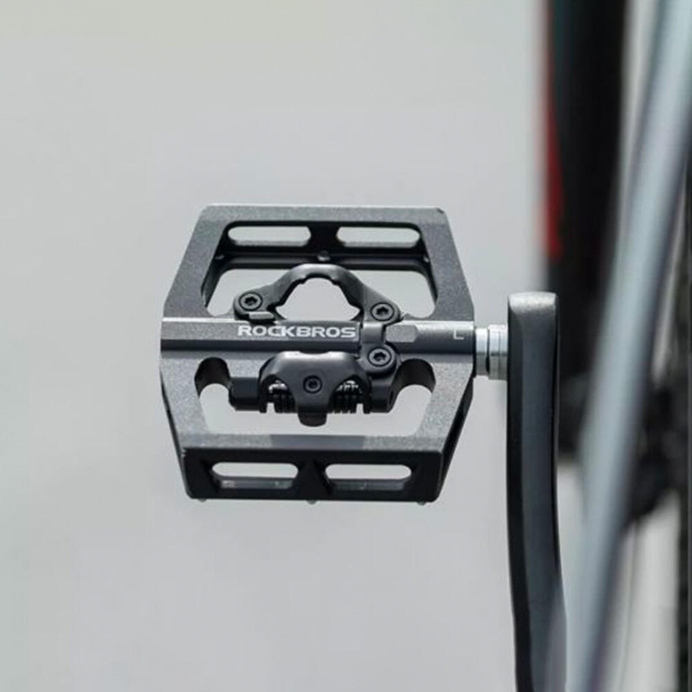 Pedały rowerowe Rockbros aluminium - łożyska maszynowe, gwint 9/16" SPD 6/8