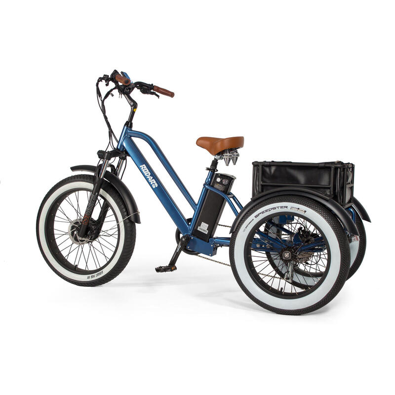Triciclo Elétrico p/ adultos - Rodars Invictus Slim Azul Metalizado - Bat. 370Wh