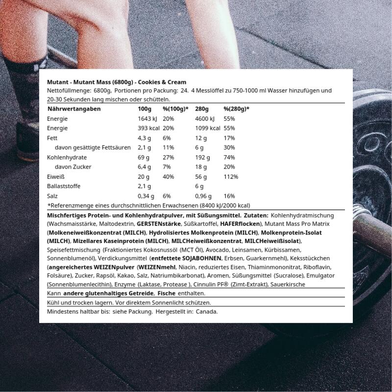 Gainers | Mutant Mass (6800g) | Cookies Et Cream