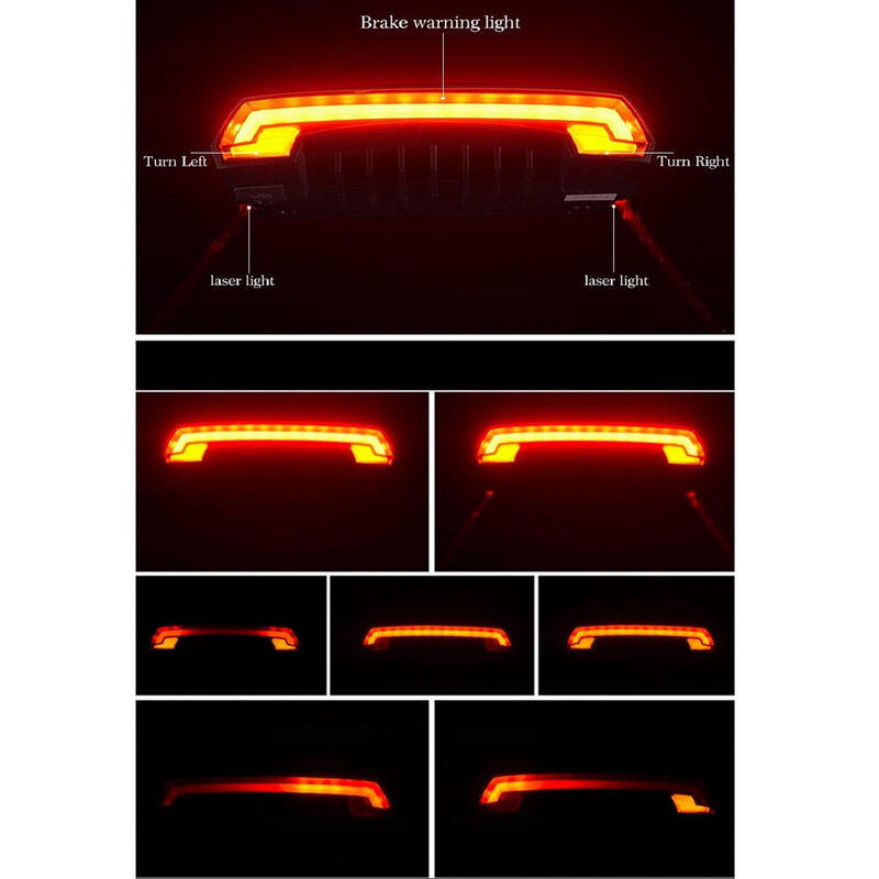 Iluminare Spate Bicicletă Inteligentă Rockbros R1 cu Telecomandă Laser