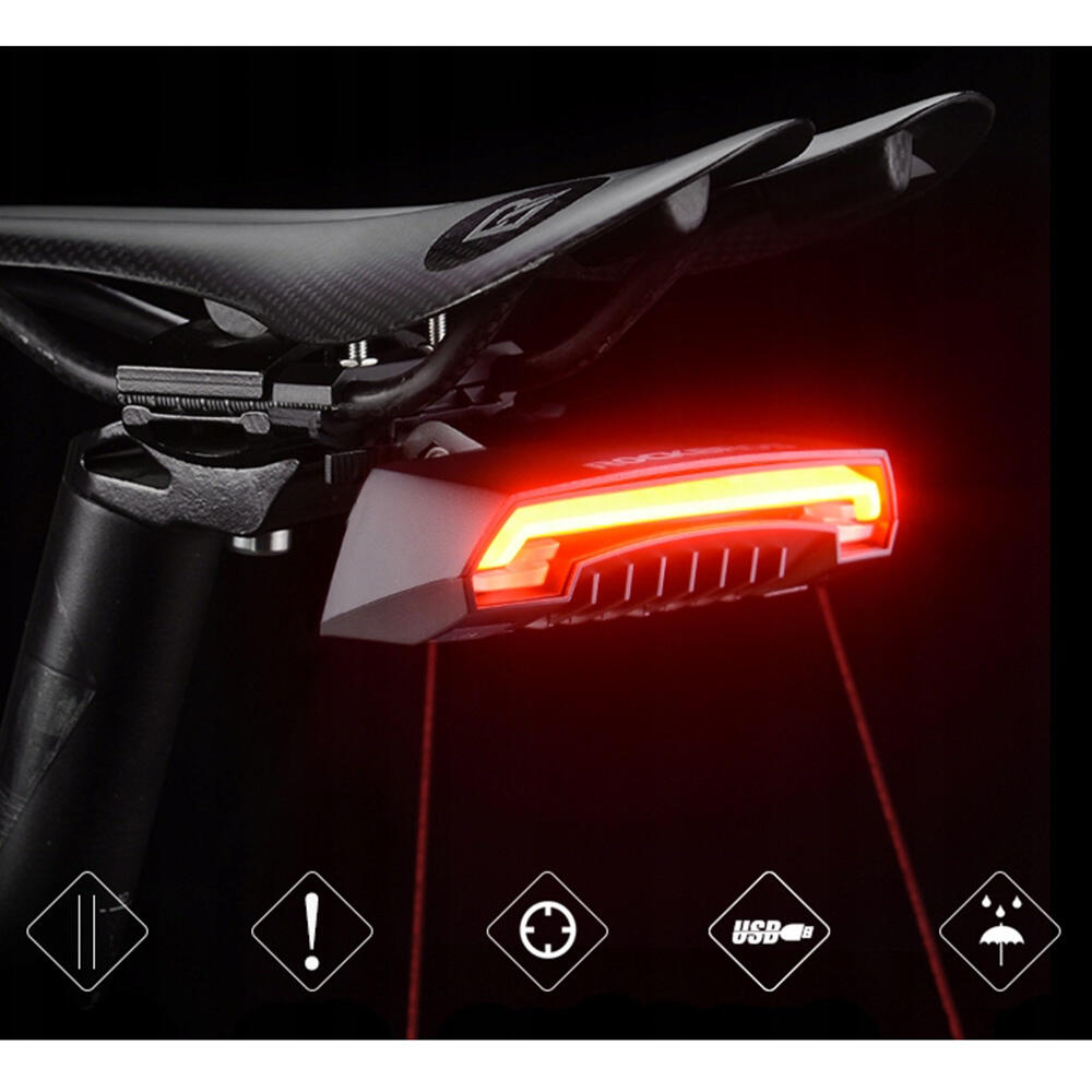 Rockbros LKWD-R1 Fahrrad-Rücklicht: Laser & Fernbedienung, IPX4-Wasserfest 3/7