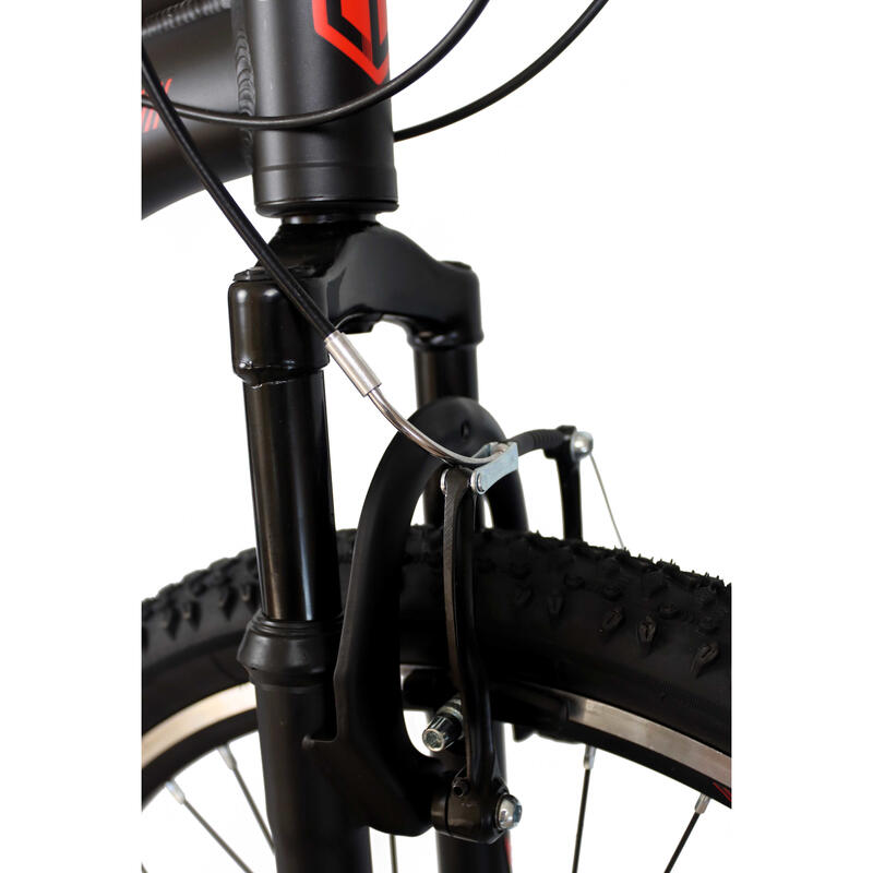 Quadro de alumínio Umit para mountain bike de 24 ″, cor preta 21V