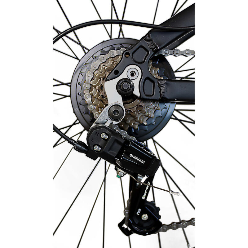 Quadro de alumínio Umit para mountain bike de 24 ″, cor preta 21V