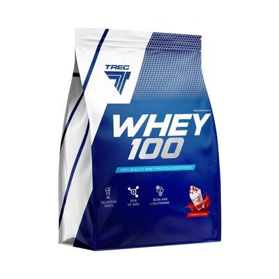 Trec nutrition whey 100 (2275g) strawberry - eiwitten - wei-eiwit concentraat