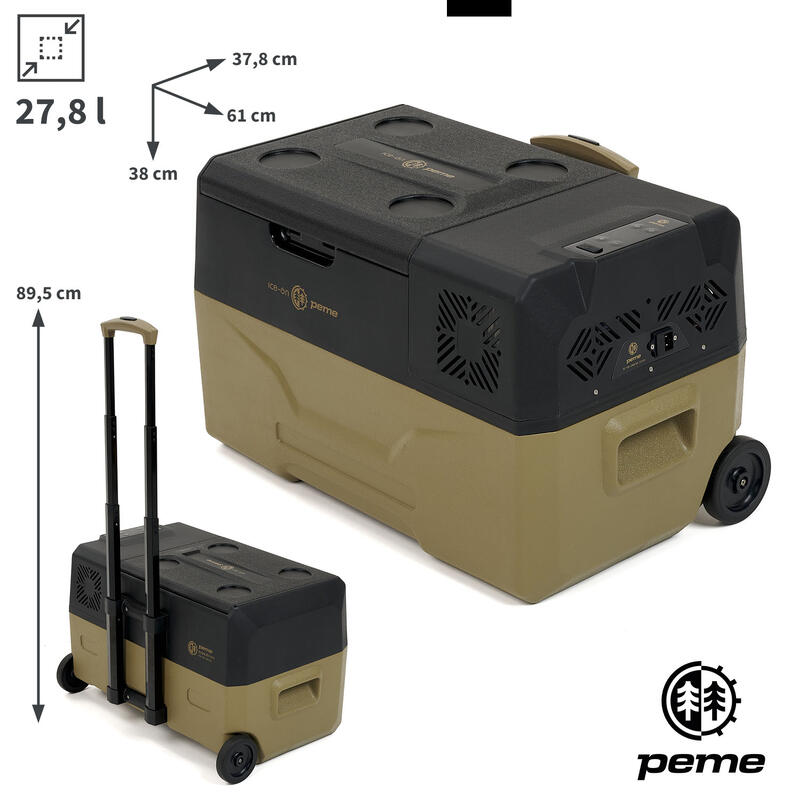 Frigorifică electrică camping Peme Expedition 28L 12/230v cu roți pentru o auto