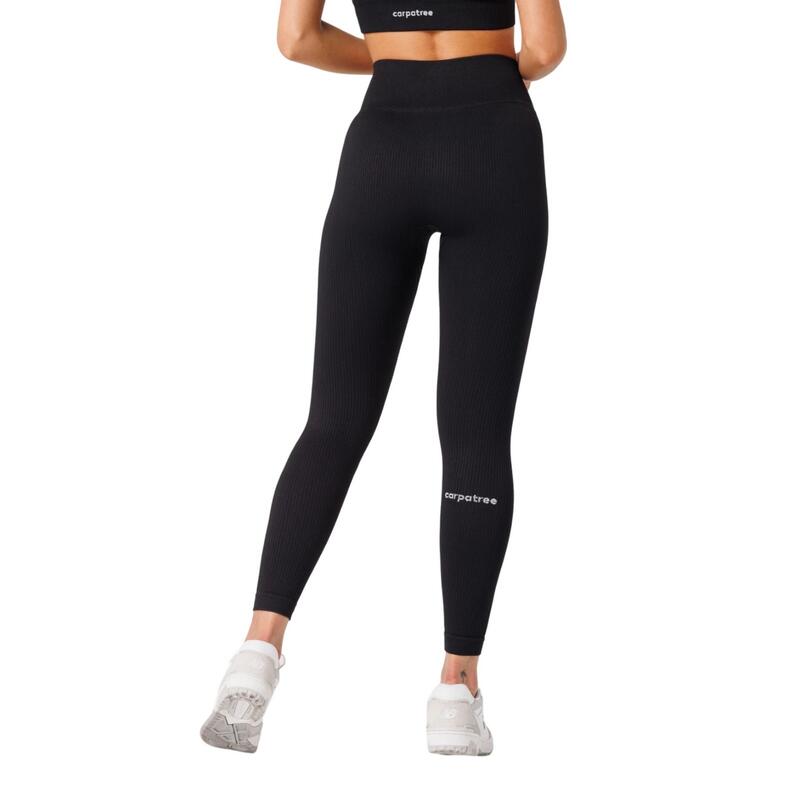 Mallas leggings Diseño Acanalado para Mujer Ã“nix Negro
