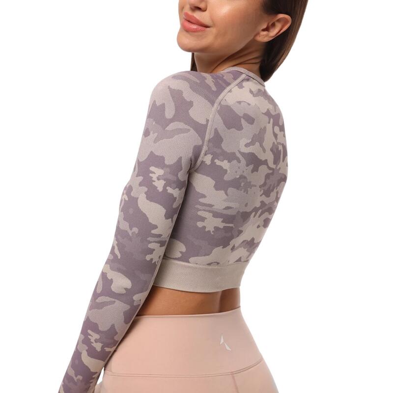 Jersey Camuflaje de Manga Larga para Mujer Morado