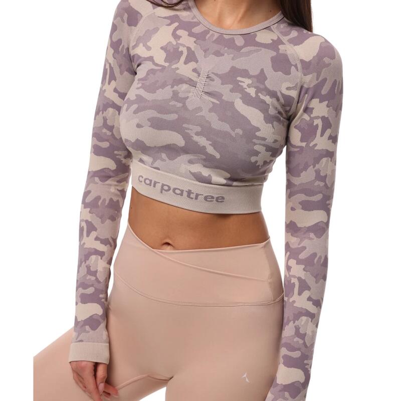 Jersey Camuflaje de Manga Larga para Mujer Morado