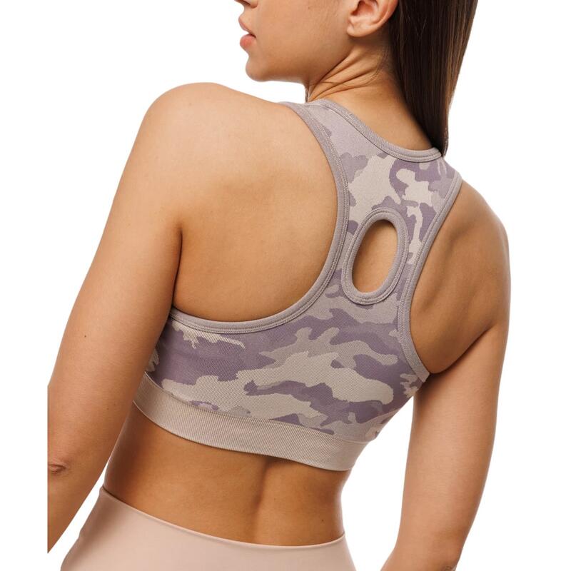 Soutien de desporto sem costuras Camo para senhora/senhora Roxo