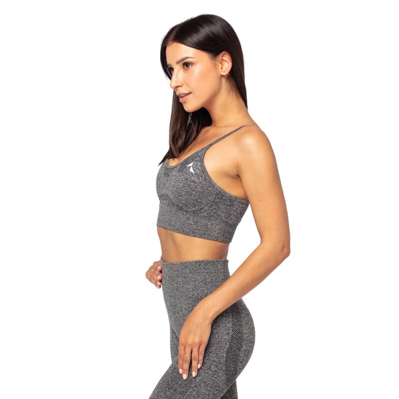 Sujetador Deportivo Vibe de Mezcla para Mujer Gris