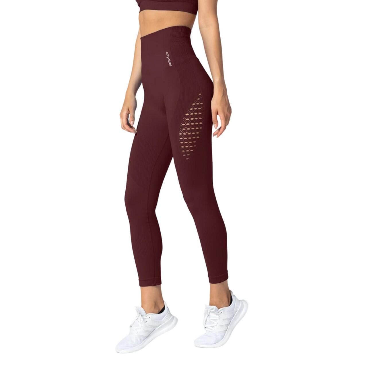 CARPATREE Womens/Ladies Phase Seamless Leggings (Burgundy)
