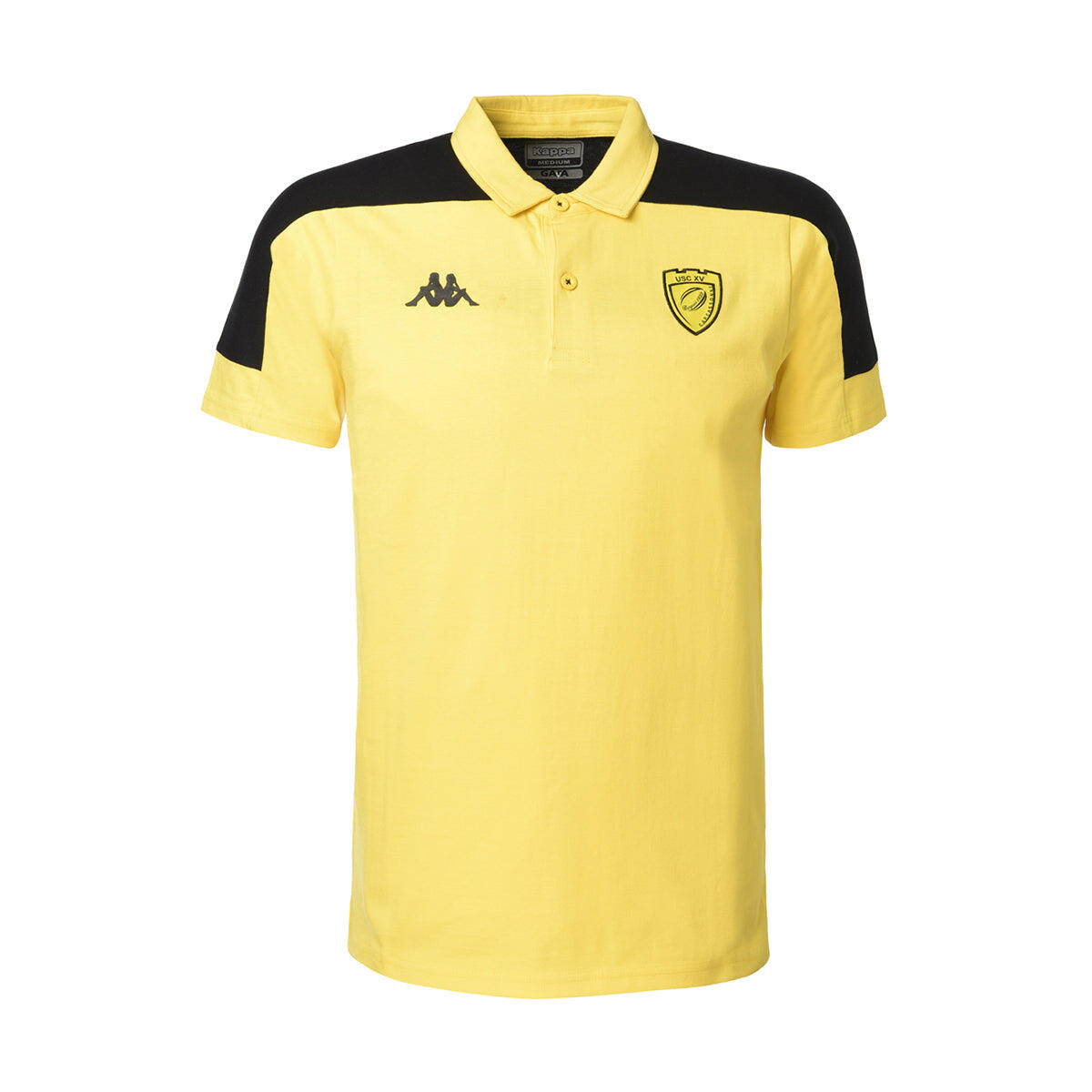 Kappa - Polo Balla Garçon Us Carcassonne 23/24 - Polo Manches Courtes - Jaune|noir - 10 À 12 Ans - Decathlon