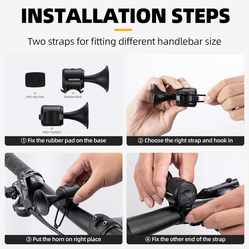 Clopoțel biciclete intensitate 120 dB protecție IPX4 34210002001 negru