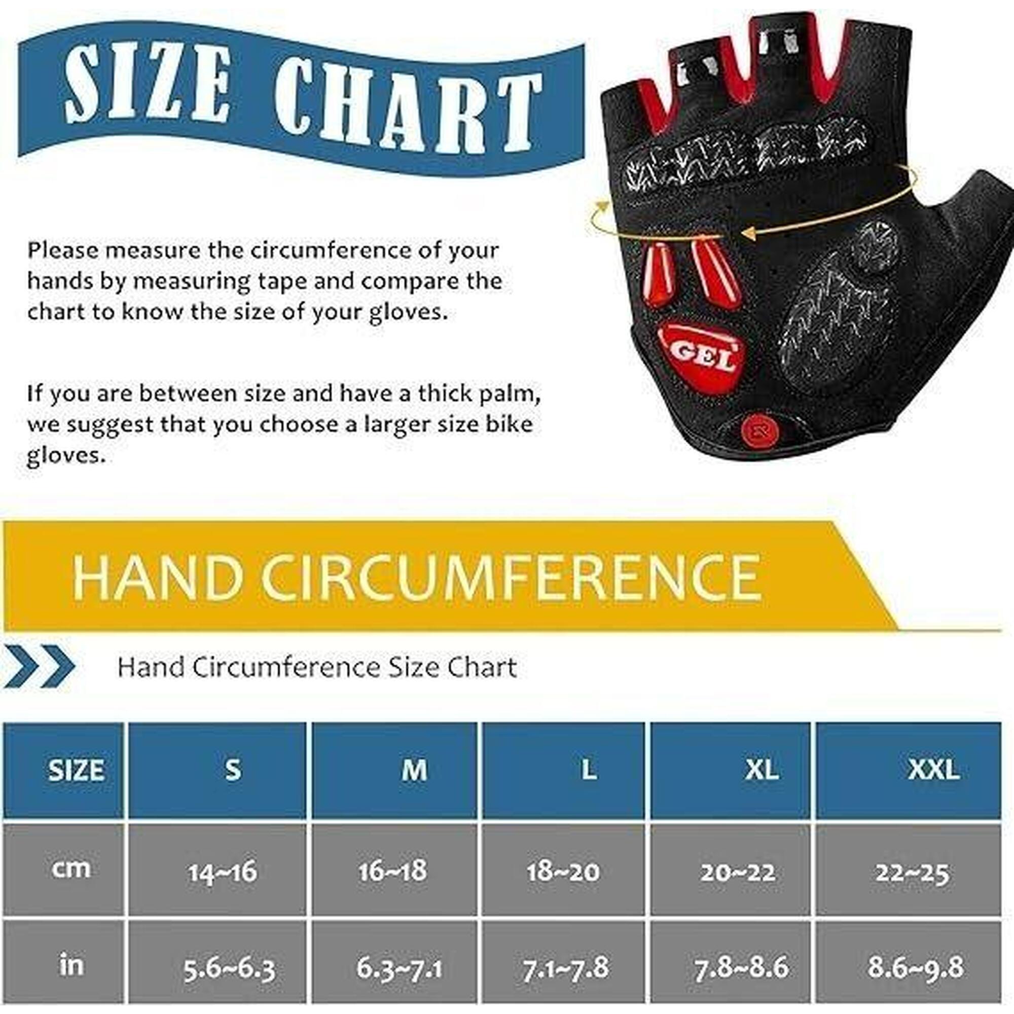 Gants de cyclisme Rockbros S169BR  avec inserts en gel - noir et rouge
