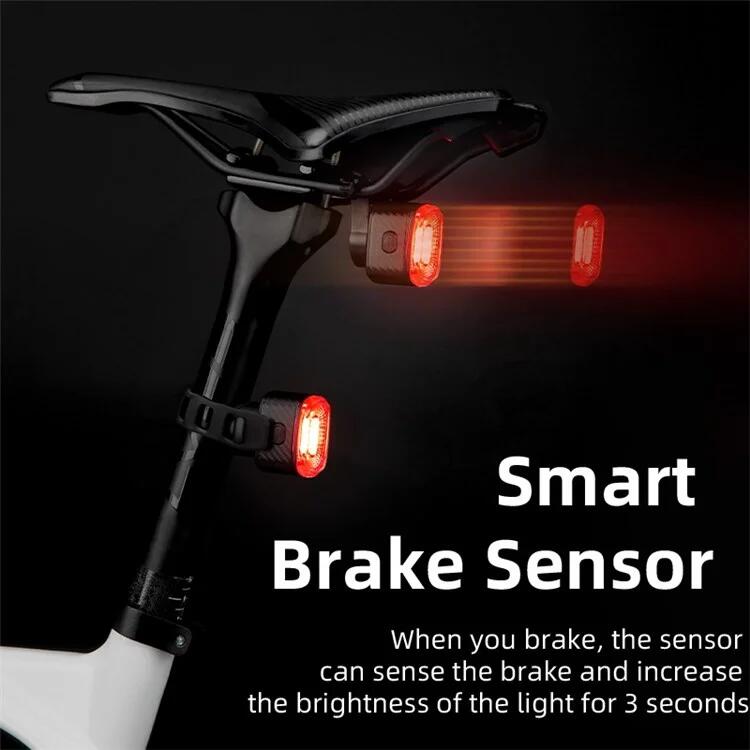 Feu Arrière Vélo Intelligent EBUYFIRE - Détection De Freinage, Rechargeable USB, étanche IPX5 - 4 Modes LED