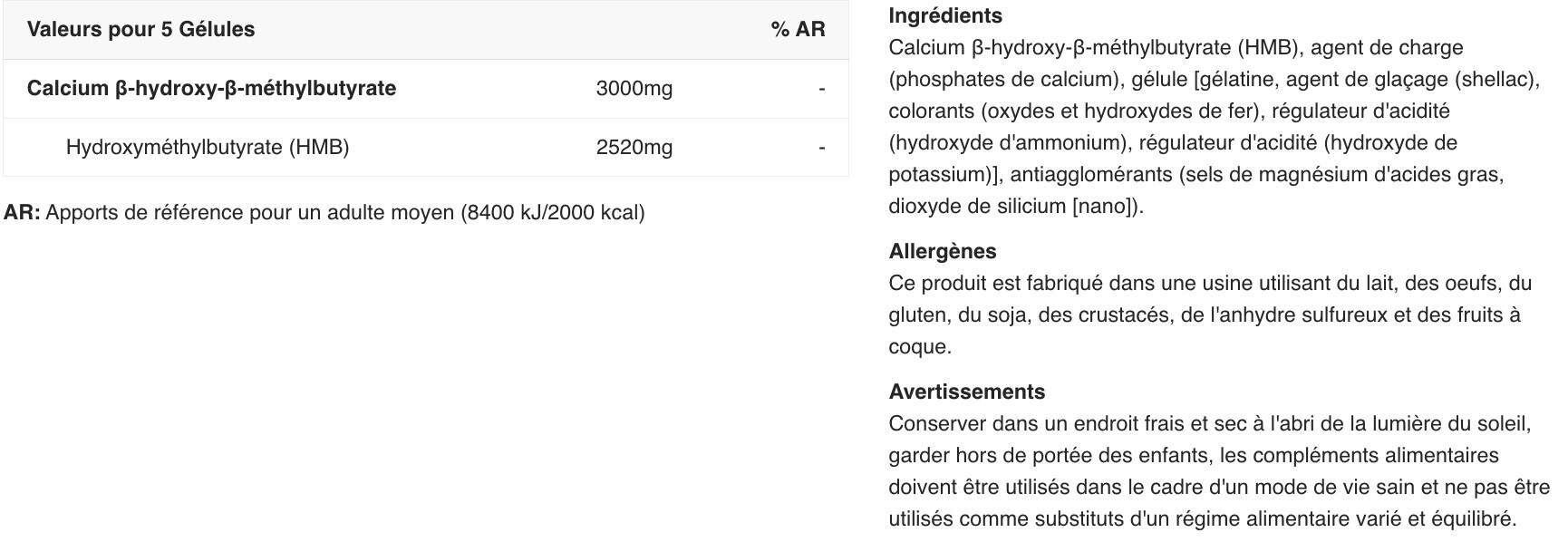 HMB 2520mg - 150 Cápsulas Biotech USA 2/5