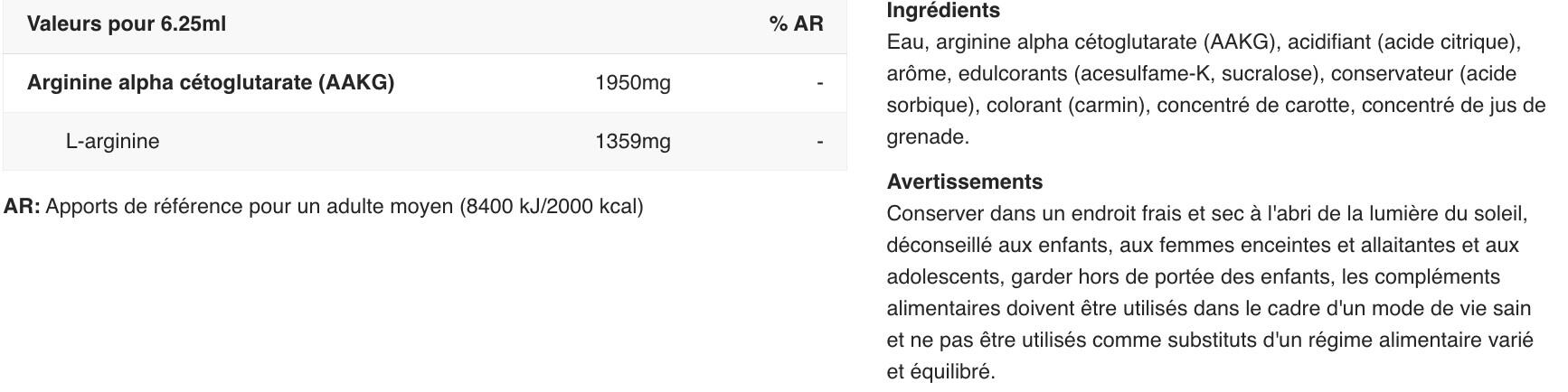 L-Arginine - AAKG 7800 - Pamplemousse Rose Pack de 20 2/5