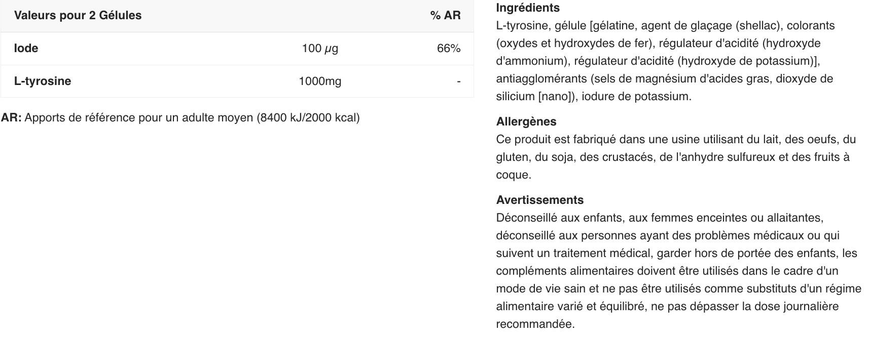 Andere Aminozuren - L-tyrosine (100 Capsules) 2/4