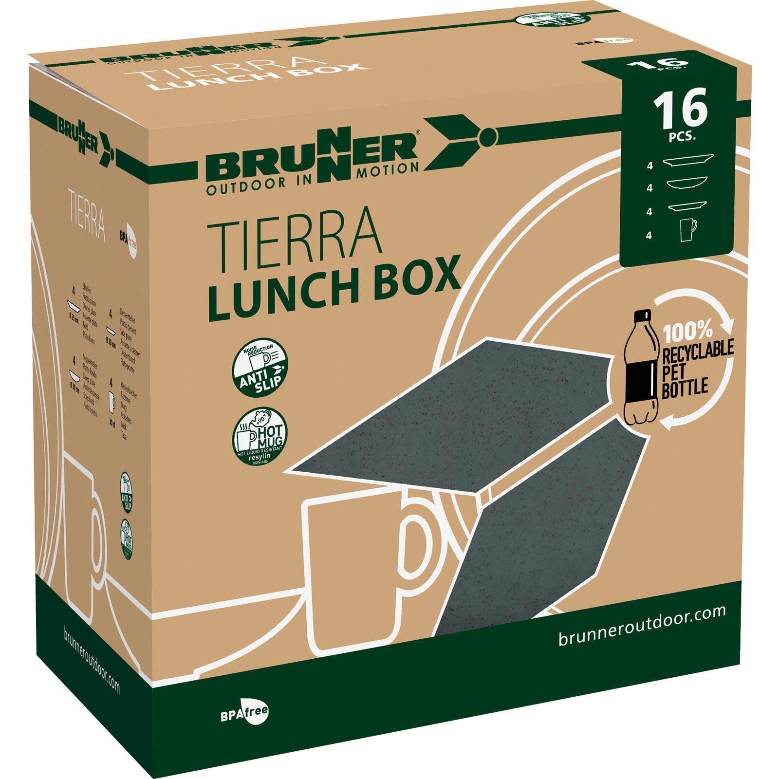Vajilla de camping Lunch Box RPET Tierra plato bol 12 pcs 4/5