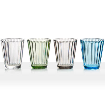Campingglazen set van 4 drinkglazen jazz reiswaterglas breukvast 300 ml