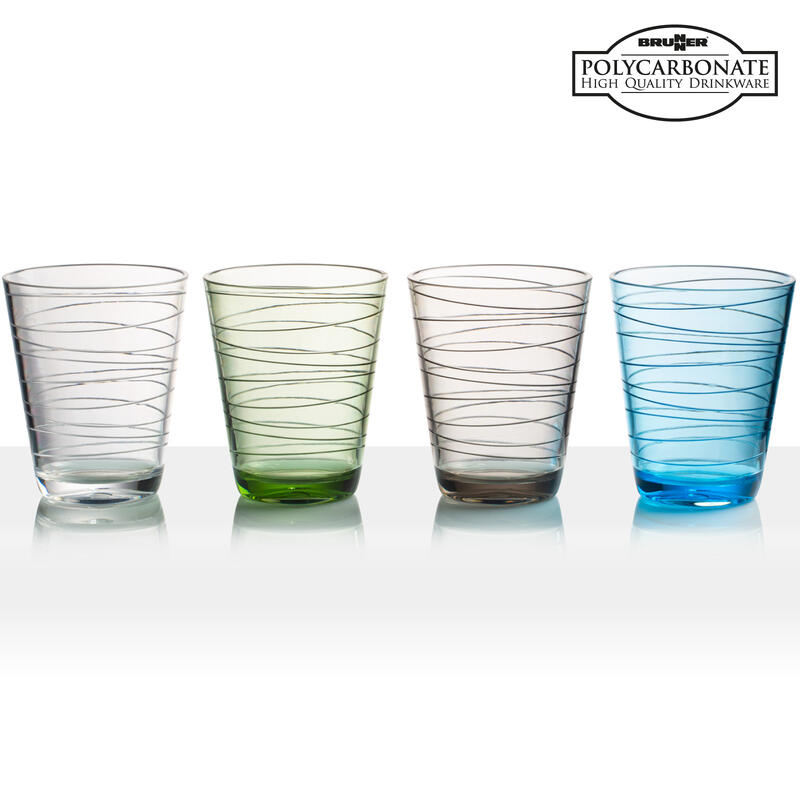 Camping Verre Lot de 4 verres à boire Onda Voyage eau Résistant la casse 300 ml