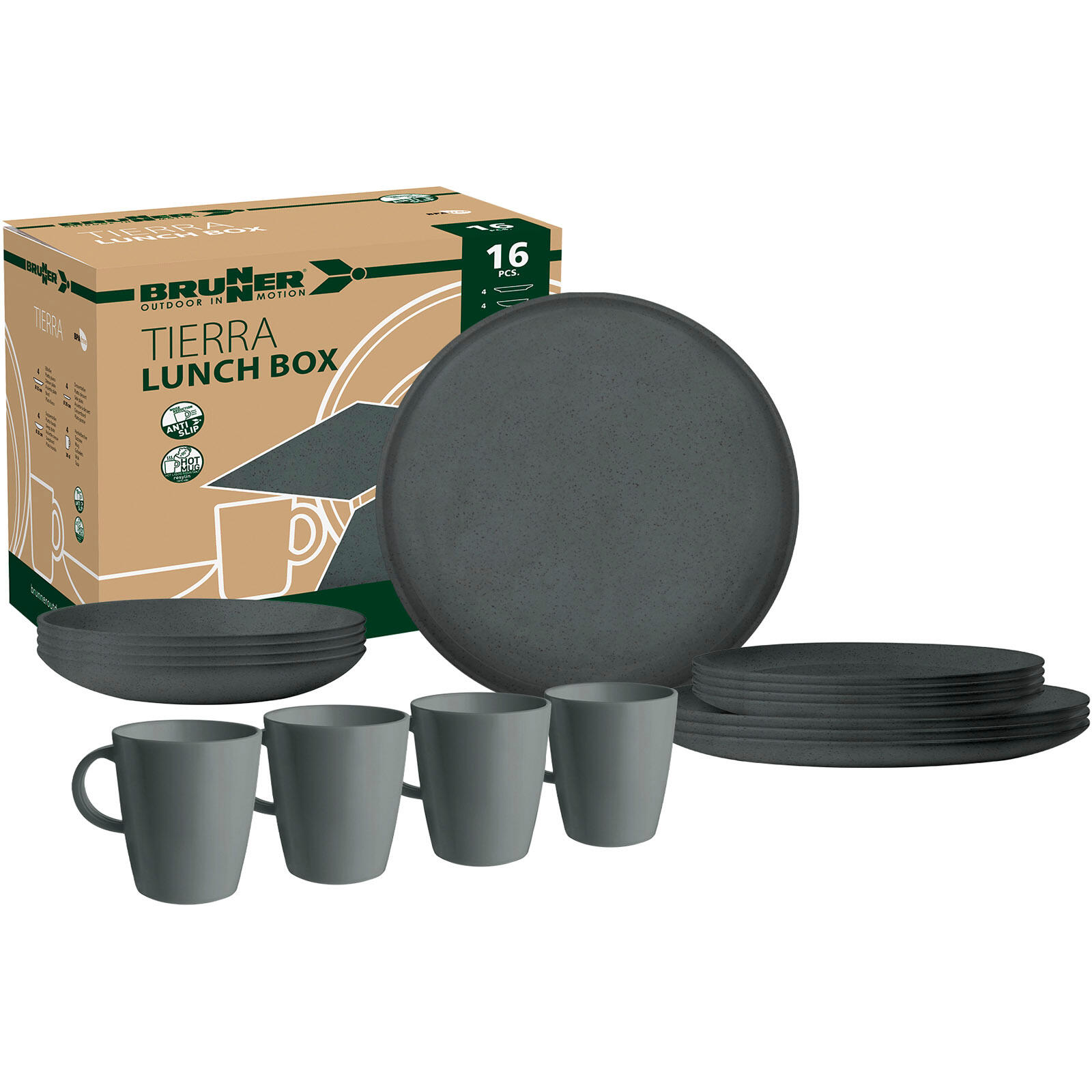 Vajilla de camping Lunch Box RPET Tierra plato bol 12 pcs 3/5