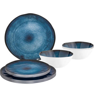 Melamine kampeerservies midday breeze camping bord schaal 12 stuks