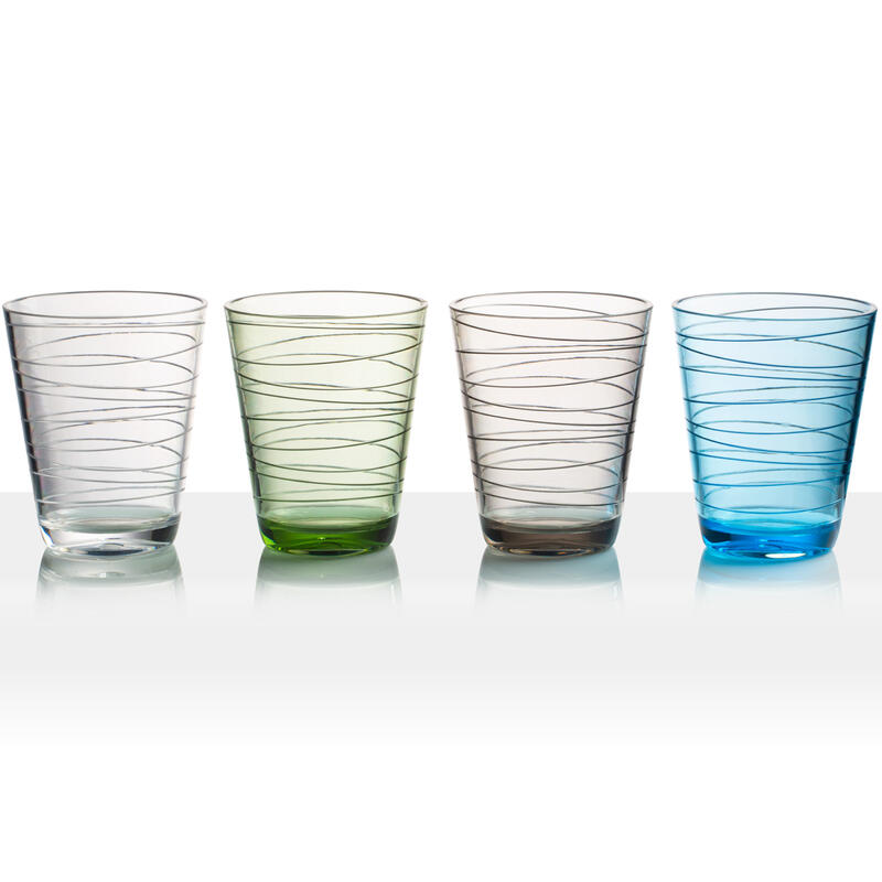 Camping Verre Lot de 4 verres à boire Onda Voyage eau Résistant la casse 300 ml