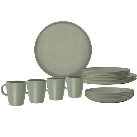 Campinggeschirr Set Lunch Box RPET Tierra Camping Teller Schüssel 12 tlg