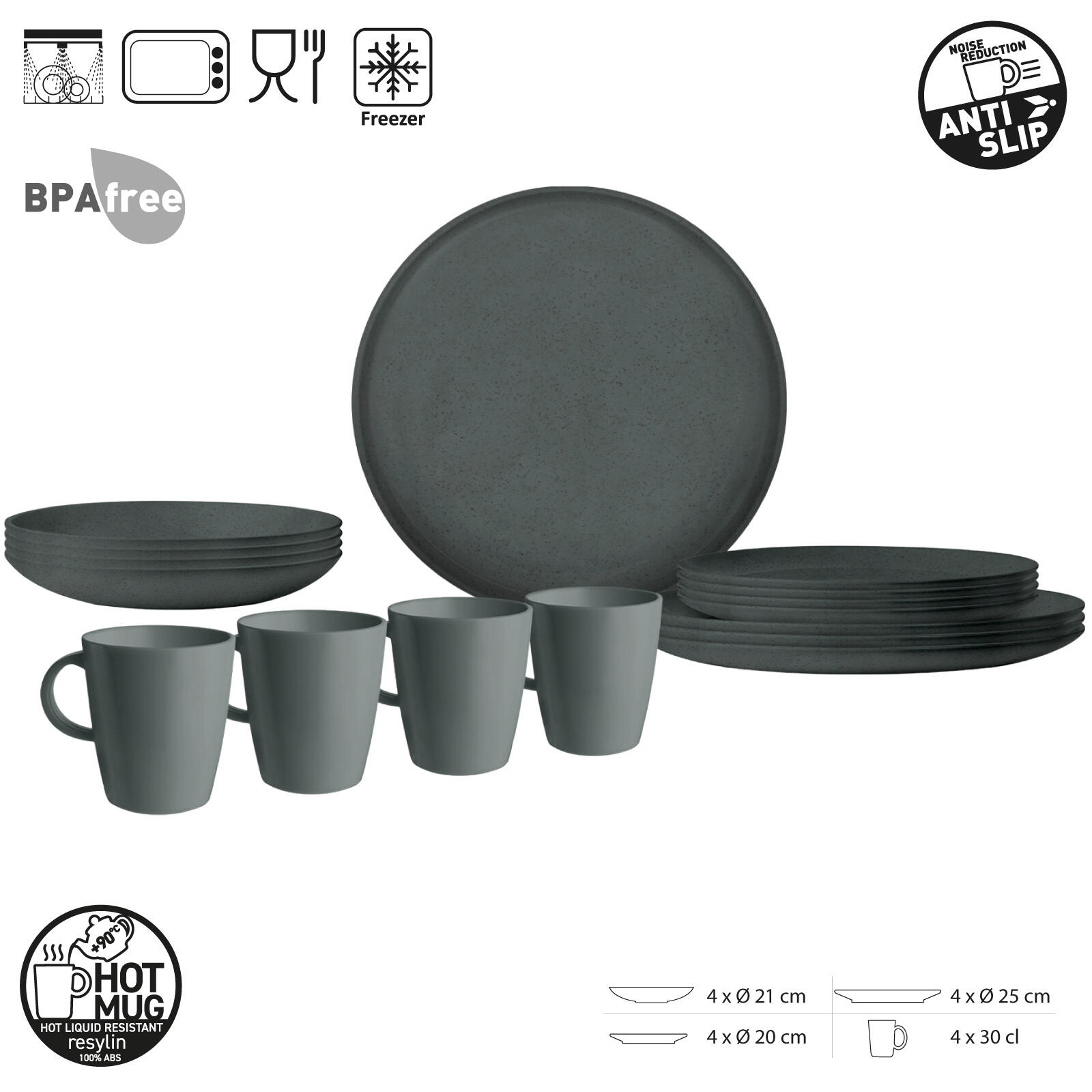 Vajilla de camping Lunch Box RPET Tierra plato bol 12 pcs 2/5